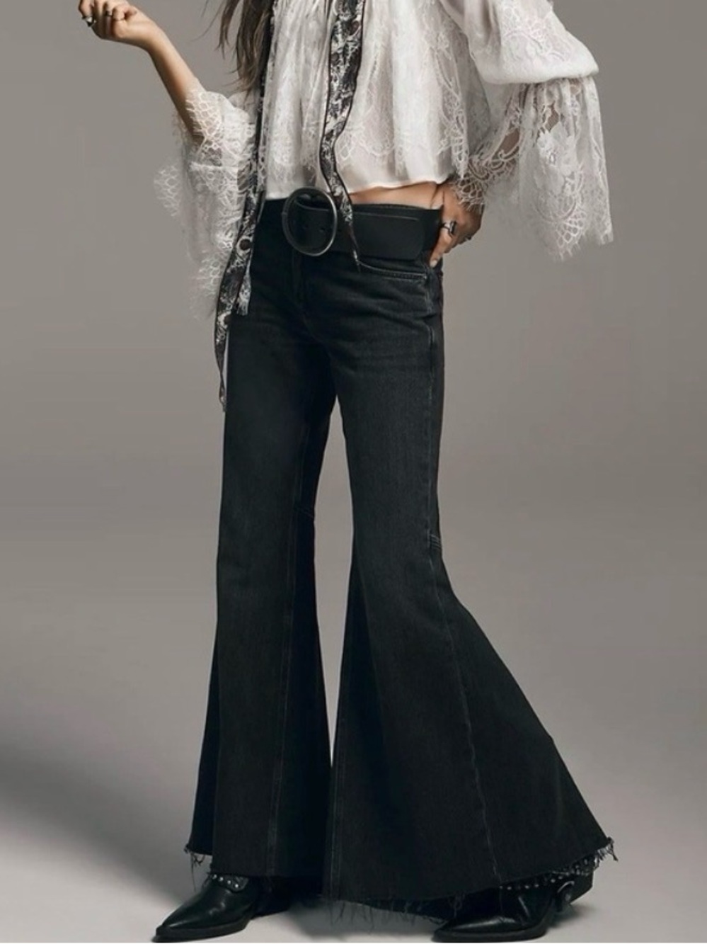 We The Free Emre Low Rise Flare Jeans Black Orchid NWT Women's Size 30 Y2K